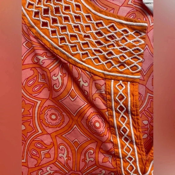 Talbots Boho Tunic Mandala Print Long Sleeve Embroidered Stretchy Lightweight - Picture 2 of 8